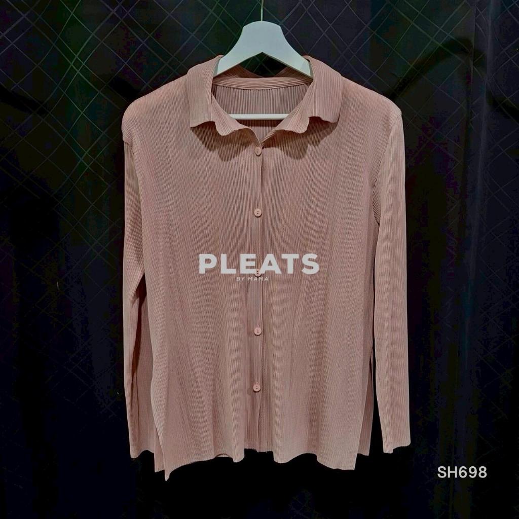 รหัส SH698 ( เสื้ออัดพลีทยาว 24-25นิ้ว ) PLEATS BY MAMA SHIRT