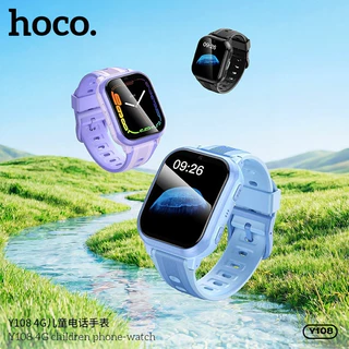 นาฬิกาอัจฉริยะเด็ก 4G โทรได้ HOCO Y108 พร้อม GPS ติดตามตำแหน่ง กันน้ำ IPX7 หน้าจอคมชัดระดับ HD น้ำหนักเบา สีสันสดใส