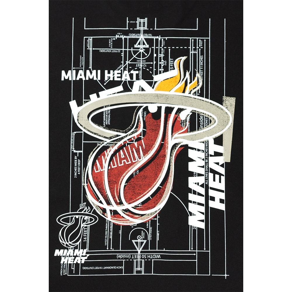 New Era تيشيرت واسع Miami Heat — أسود — صورة 6