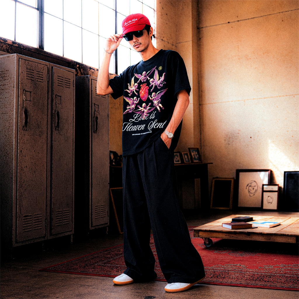 HEAVEN SENT - MNLT STUDIO MOONLIT JOURNEY STUDIO เสื้อยืดทรง Oversized ไหล่ตก ผ้า Premium Cotton100%