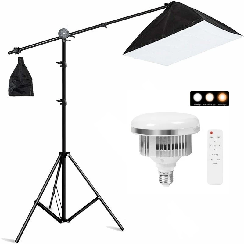 Studio Overhead Boom Arm Top Lighting Stand with Head Grip for Softbox Light ไฟถ่ายวีดีโอ ไฟต่อเนื่อง ไฟถ่ายรูป