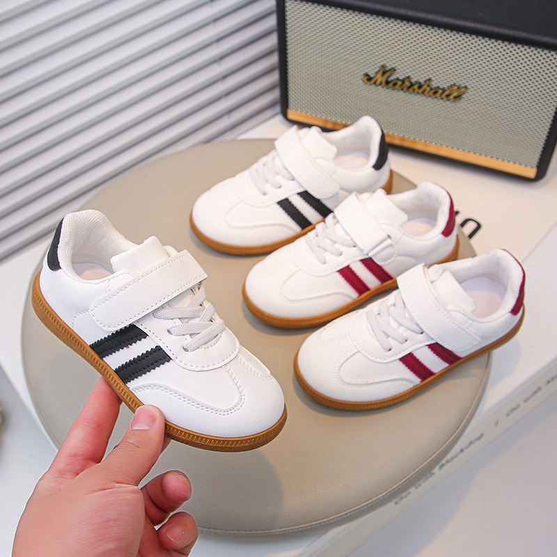 Children's Sneakers รองเท้าฝึกคุณธรรมเด็ก รองเท้าสีขาวลำลอง แฟชั่นเกาหลี ไซส์ 27-37