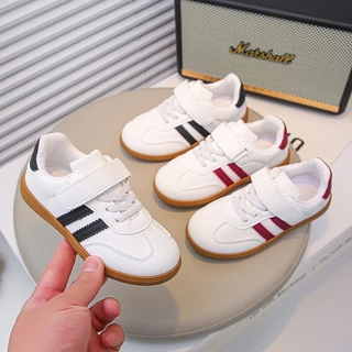Children's Sneakers รองเท้าฝึกคุณธรรมเด็ก รองเท้าสีขาวลำลอง แฟชั่นเกาหลี ไซส์ 27-37