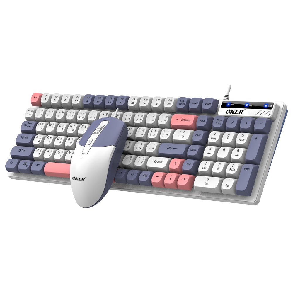 OKER ชุดคีย์บอร์ด+เมาส์ รุ่น KM-3268 หัวเสียบ USB