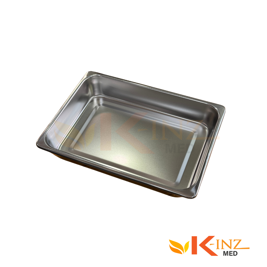 ถาดวางเครื่องมือแพทย์สแตนเลส สี่เหลี่ยมลึก ขนาด 13" (13"x9.5"x2.5") ยี่ห้อ MAGNATE