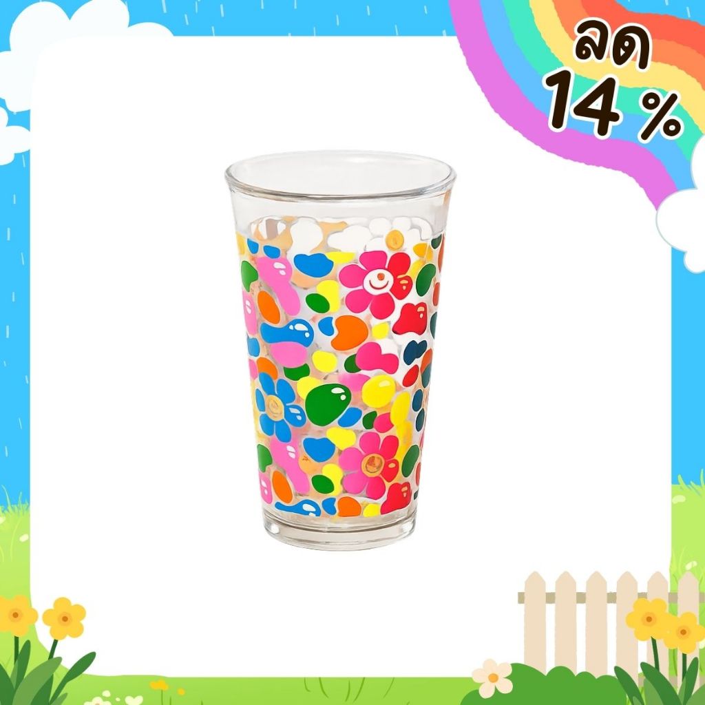 [พร้อมส่ง] แก้วน้ำ Wiggle Wiggle x Glasslock  Glass Cup  แก้วใส แก้วน้ำพิมพ์ลายน่ารัก แก้วน้ำ