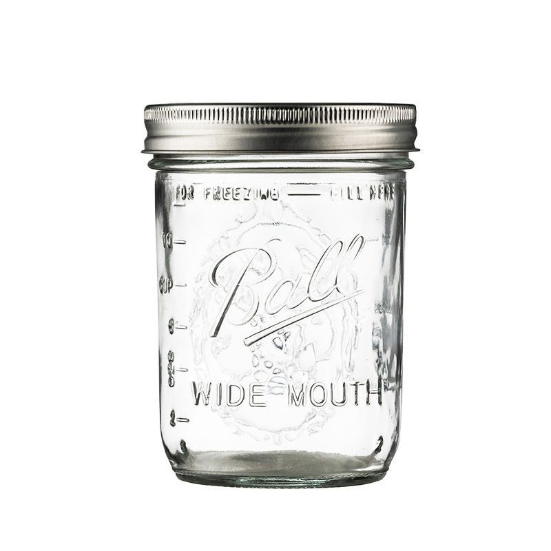 16 oz Ball Mason Jar wide Mouth Pint Jar 16 oz - ขวดโหลแก้วบอลล์ ปากกว้าง 16 ออนซ์ ขวดโหลแก้วถนอมอาหาร