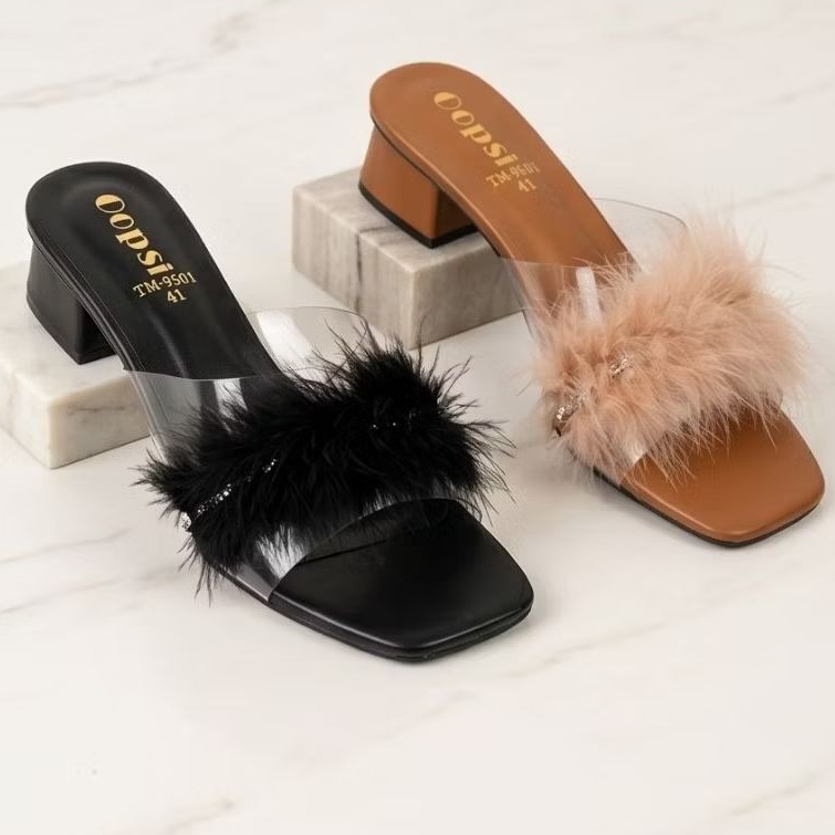 รองเท้าแฟชั่น แบบสวม ขนมิ้ง ขนเฟอร์ ไซส์ใหญ่ Bigsize 41 – 43  สีสวย ใส่ออกงาน ปาร์ตี้ งานแต่ง คะสาว ๆ ราคา ถูกที่สุด ดีลบีเคเค แกลเลอรีภาพที่ 3