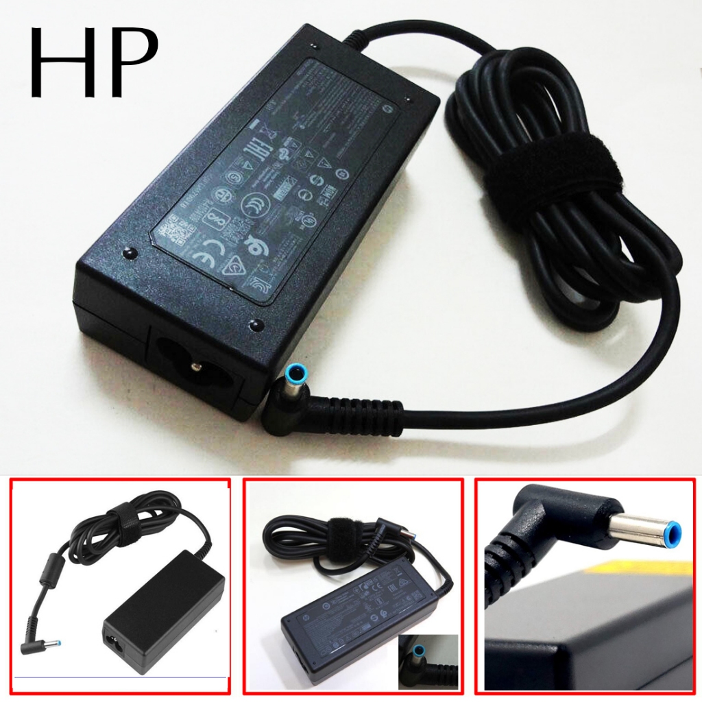 อะแดปเตอร์แปลงไฟ HP แท้ 19.5V 3.33A 65W หัวต่อสีฟ้า 4.5*3.0 มม. รหัส 854055-001 PA-1650-32H3 PPP019L