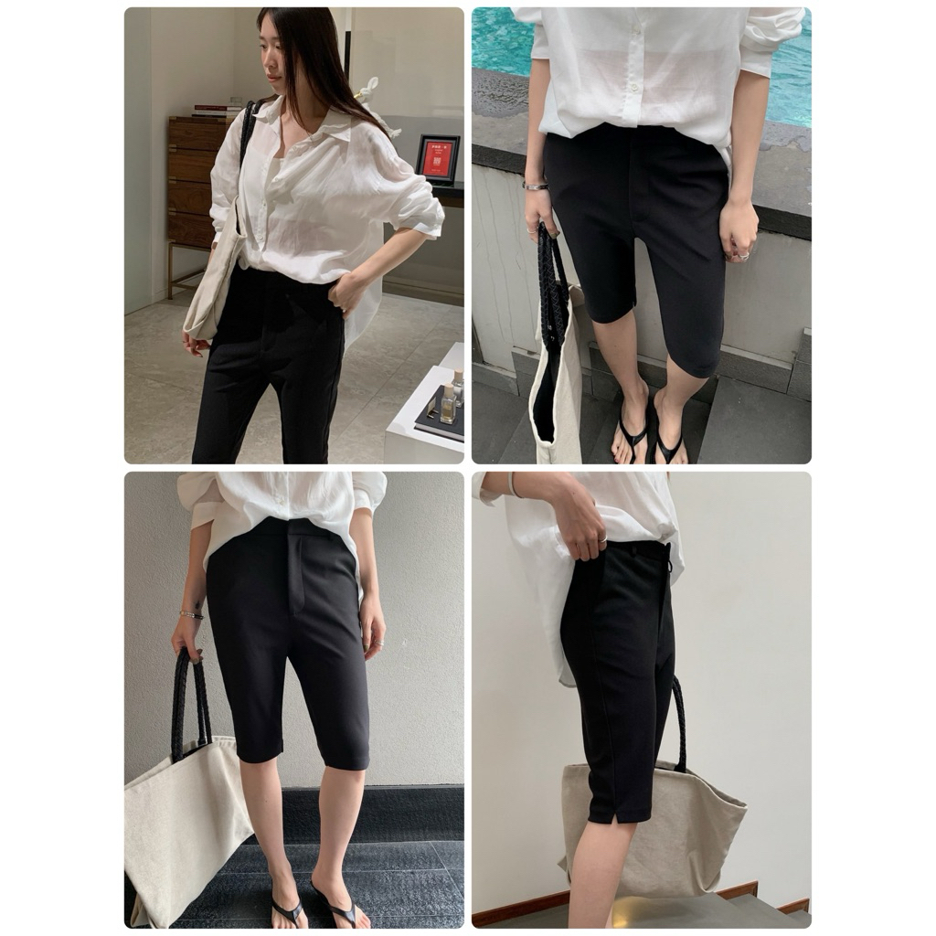 🇰🇷🖤กางเกงCaPriPant 3ส่วนผ้าเกาหลีTheShop:INBYIN🖤🇰🇷