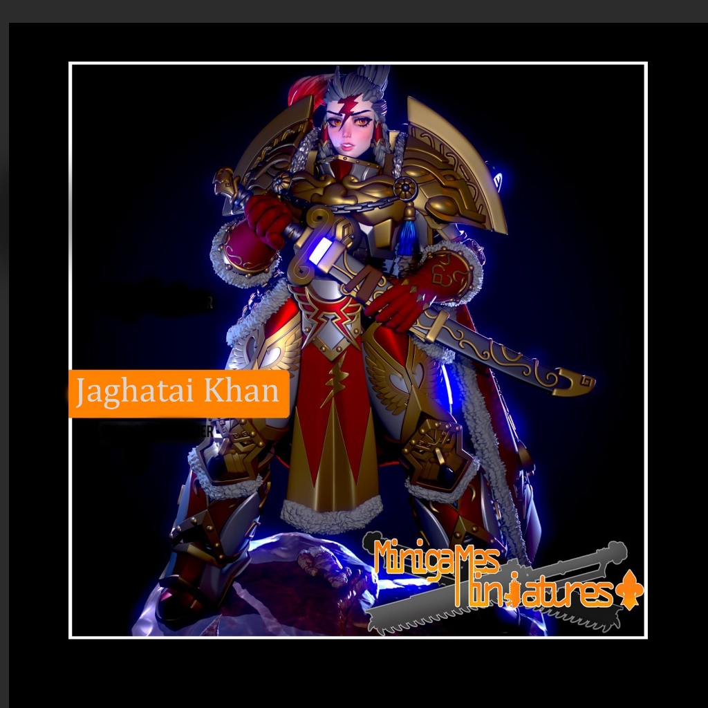 Female Chagatai Khan Lady of White Scars Character 3D printed miniature resin proxy