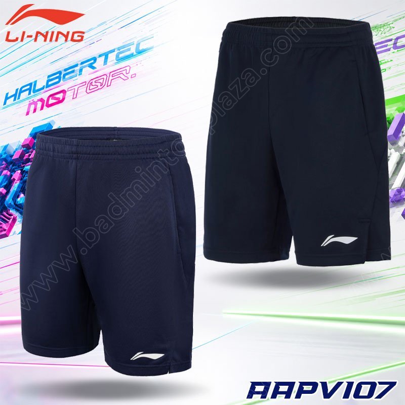 【 ของแท้ 💯% 】กางเกงกีฬาแบดมินตันขาสั้น หลี่หนิง AAPV107 สีน้ำเงินเข้ม (AAPV107-3)