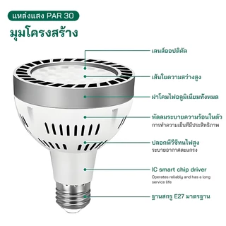 E27 LED Spotlight LEDหลอดไฟ 30W Warm Light/Neutral Light/สีขาวHome Commercial ShopโรงแรมGalleryแสง