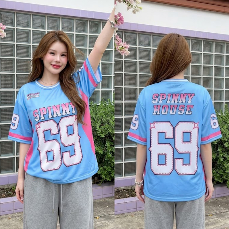 เสื้อยืดOVERSIZE สกรีนลายทั้งตัว เสื้อยืดคอกลม SPORT พร้อมส่ง เสื้อกีฬา Y2K มีไซส์ S-5XL รุ่น 3D 001