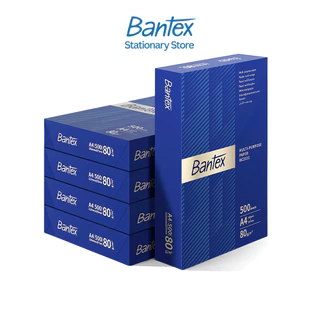 Bantex กระดาษ A4 80แกรม กระดาษถ่ายเอกสาร 1 กล่อง 5 รีม แพ็คเกจใหม่พรีเมียม อัปเกรดคุณภาพ Copy Paper
