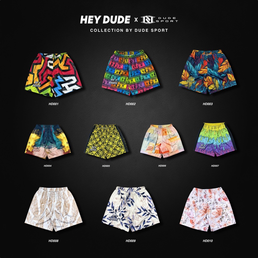 กางเกงบาส กางเกงกีฬา กางเกงขาสั้น " HEY DUDE " Retro Mesh Shorts : DUDESPORT