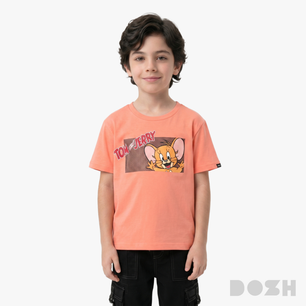 DOSH KID'S T-SHIRTS TOM AND JERRY เสื้อยืดคอกลมเด็ก DTJBT5002-OR (4-12)