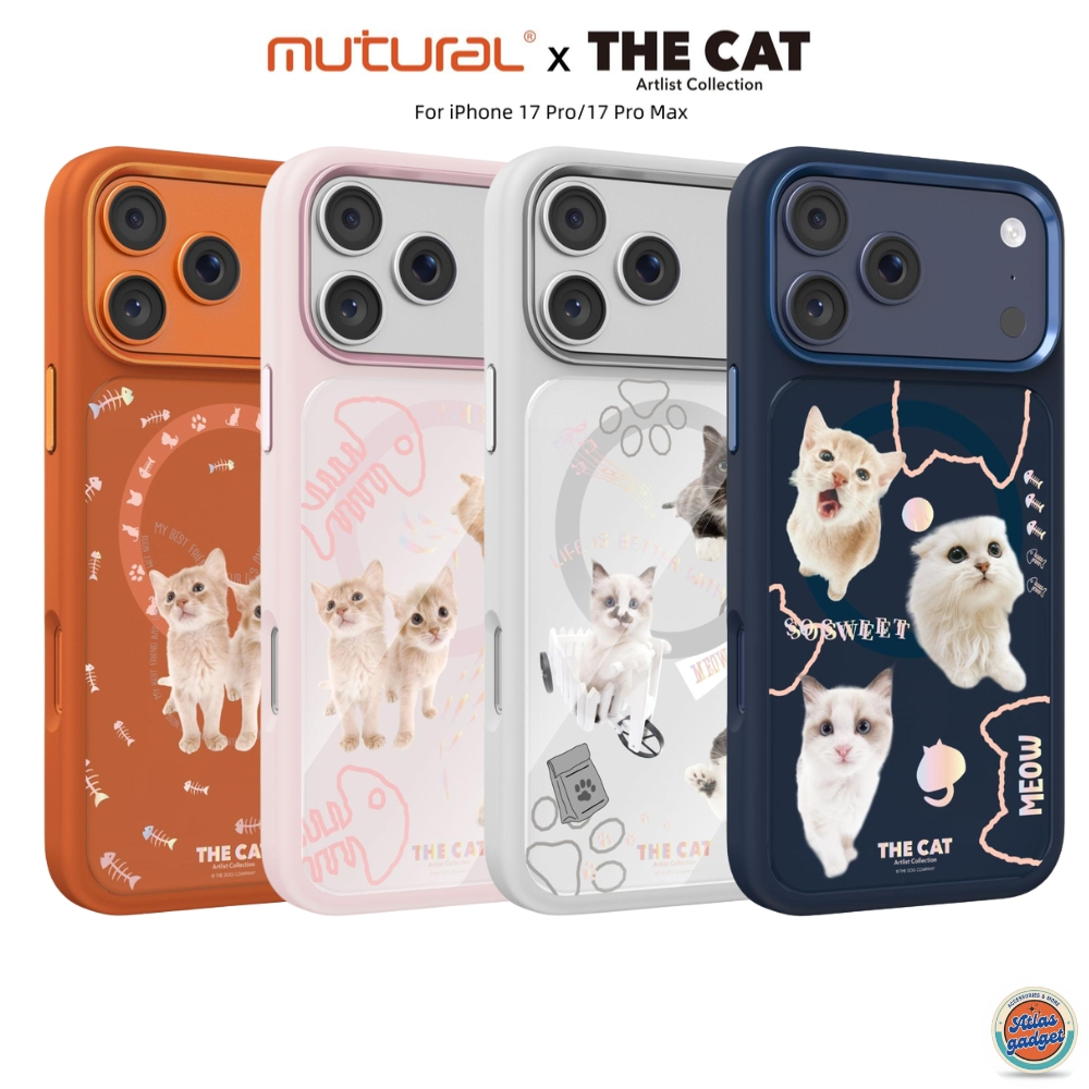 Mutural The Cat Case with Magnetic เคส iPhone 17 Pro / 17 ProMax เคสใสกันกระแทก ดีไซน์สุดคิวท์ ลวดลายน้องแมวสุดน่ารัก