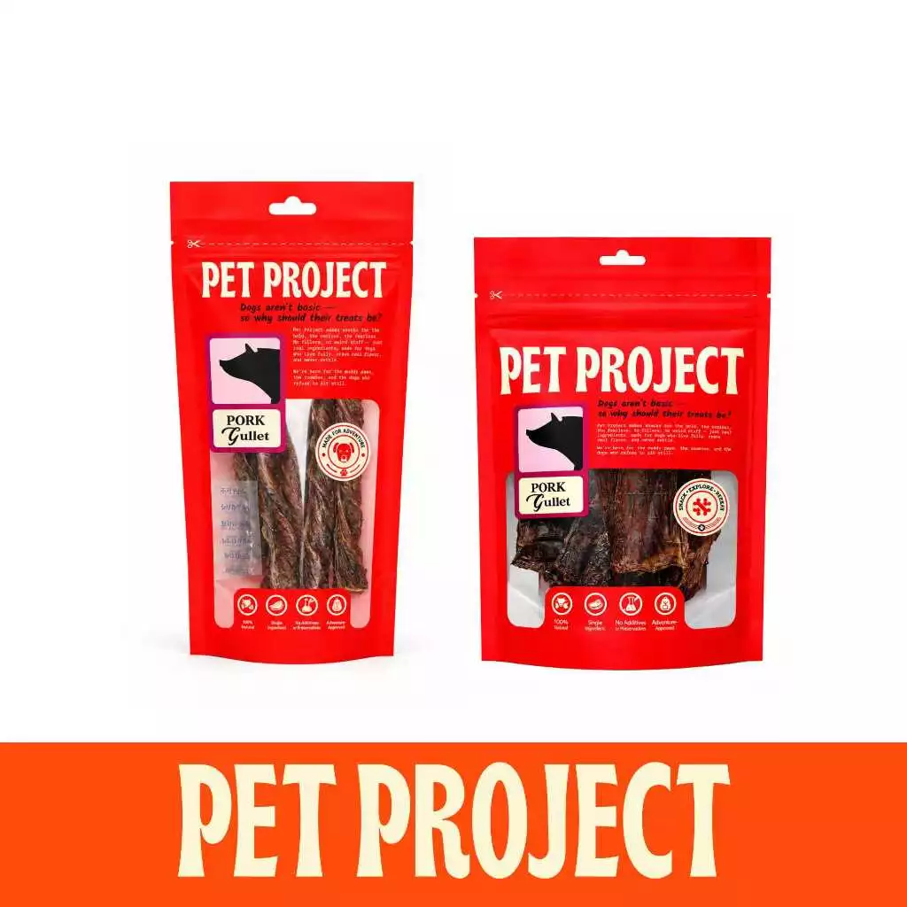 Pork Gullet ขนมแทะสำหรับสุนัข 100% Natural Pet Project 50 กรัม
