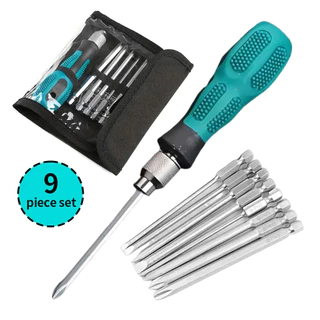 ชุดไขควงช่าง phillips slotted set 9 ชิ้น ไขควงชุด ไขควงปลายแม่เหล็ก ไขควงชุดเครื่องมือเครื่องมือบำรุงรักษาถอดชิ้น