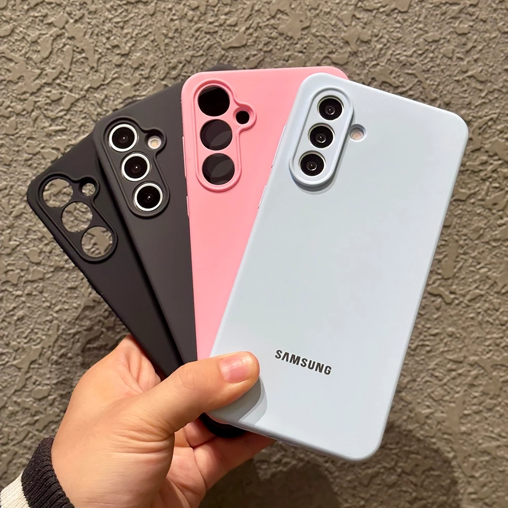 พร้อมโลโก้ ซิลิโคนเหลว เคสโทรศัพท์ Samsung A57 A56 A55 A54 A53 A52 A52s A37 A36 A35 A17 A16 A15 A14 S26 S25 S24 S23 S22