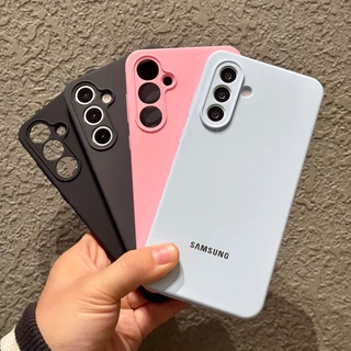 พร้อมโลโก้ ซิลิโคนเหลว เคสโทรศัพท์ Samsung A57 A56 A55 A54 A53 A52 A52s A37 A36 A35 A17 A16 A15 A14 S26 S25 S24 S23 S22