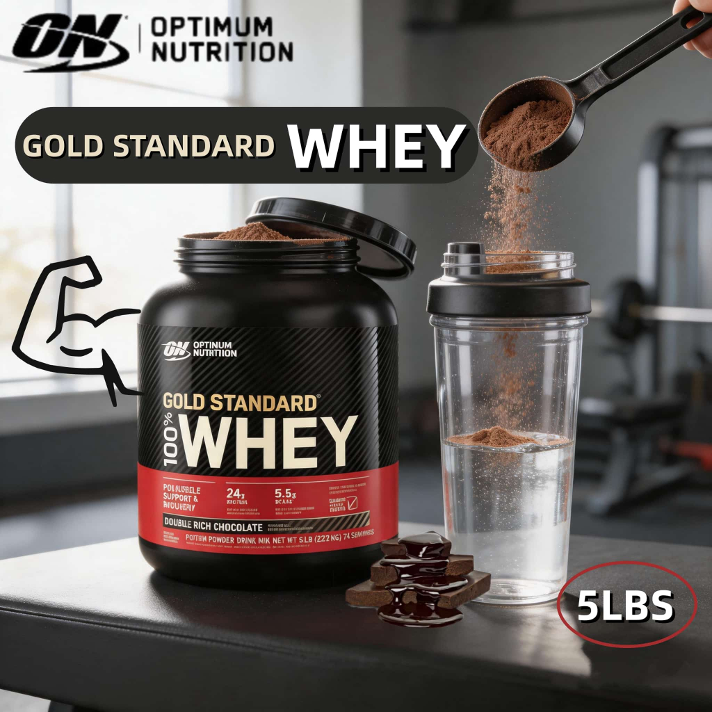 ON Optimum Nutrition Gold Standard 100% Whey Protein 5LBS,ดับเบิ้ลช็อกโกแลตมีรสชาติเข้มข้นขึ้น