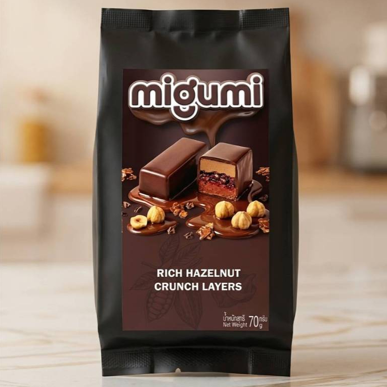 ช็อกโกแลตเฮเซลนัท Migumi Rich Hazelnut Crunch