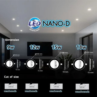 Racer โคมไฟดาวน์ไลท์ฝังฝ้า นาโน-ดี แอลอีดี แบบกลม แสงขาว , แสงเหลือง Downlight Nano-D Daylight , Warm White