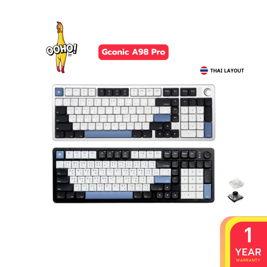 คีย์บอร์ด Gconic A98 Pro Ultra Slim Mechanical Keyboard