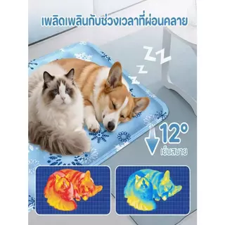 แผ่นเจลเย็นสัตว์เลี้ยง เบาะเย็นแมวและสุนัข ที่นอนคลายร้อนฤดูร้อน