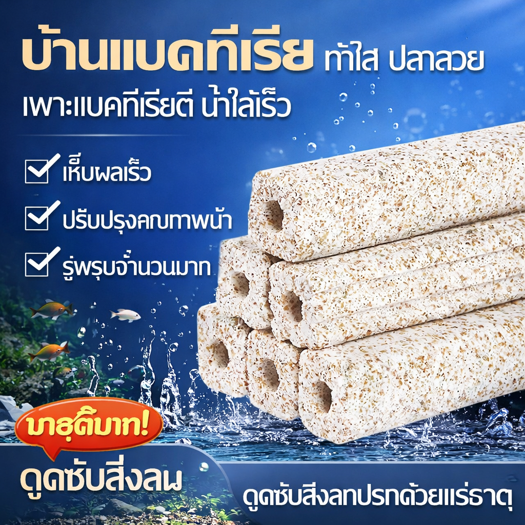 วัสดุกรองตู้ปลา วัสดุกรองน้ำสำหรับตู้ปลา หินแบคทีเรีย หินควอตซ์ วัสดุกรอง นาโนกรองน้ำ เพาะแบคทีเรีย เซรามิคริง