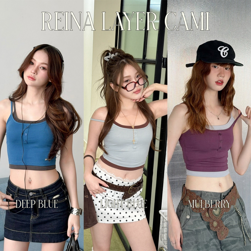 Choosedress A2015 Reina Layer Cami เสื้อครอปสายเดี่ยวทูโทน สายเดี่ยวเลเยอร์