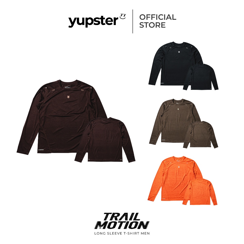 YUPSTER เสื้อวิ่งแขนยาว ผู้ชาย รุ่น [ Trail Motion ] Men Running Long Sleeves ผ้าเบา แห้งไว