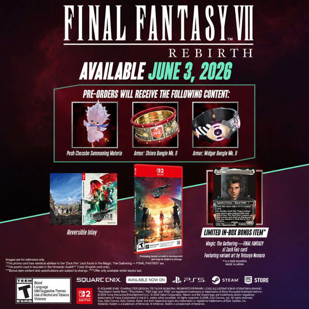 [ ส่งด่วน / แถมการ์ด / DAY1 DLC ] NS2 : เกม Final Fantasy VII - Rebirth ( ENG )