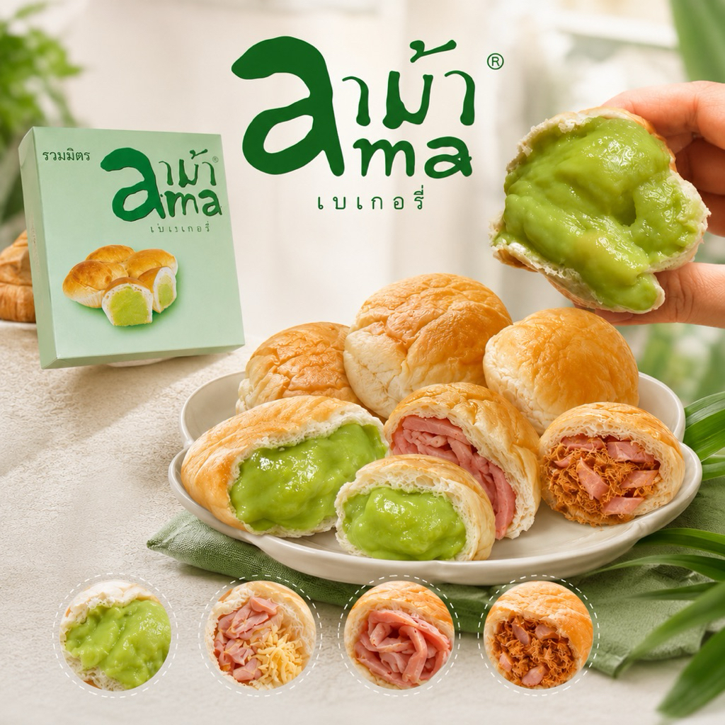 🏆🥐🍞(ส่งด่วนExpress) ขนมปังอาม้าเบเกอรี่(10ชิ้น/กล่อง) อบสดใหม่ทุกวัน#ร้านดังย่านสีลม#ตำนานความอร่อยมากว่า65ปี⭐️ส่งไว
