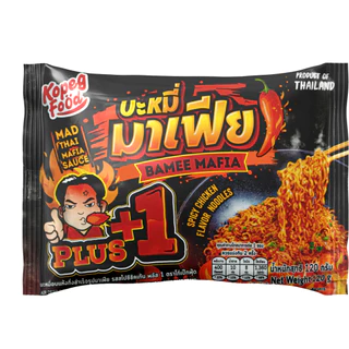 บะหมี่อบแห้งกึ่งสำเร็จรูปมาเฟีย รสสไปชีชิคเก้น พลัส 1 ( 1ลัง มี 24 ซอง) ราคา 900.-