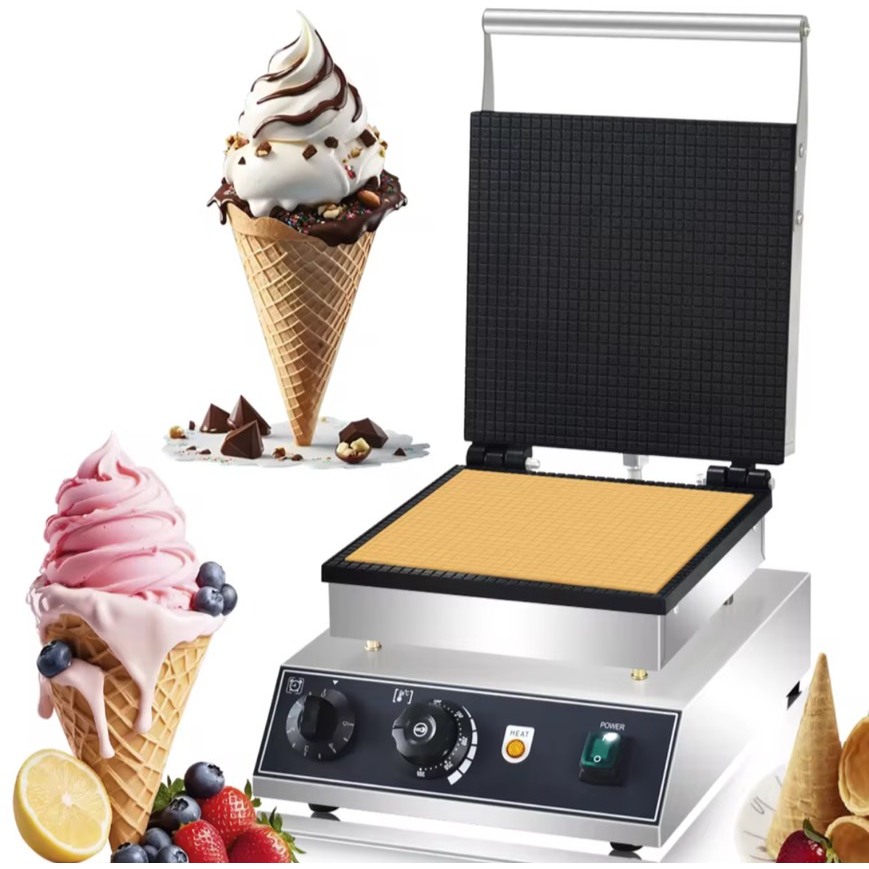 เครื่องทำโคนไอติม กว้าง 25cm. ทำรูปทรงได้หลากหลาย ZB-2209A เปลือกวาฟเฟิลโคน ไฟฟ้าเชิงพาณิชย์