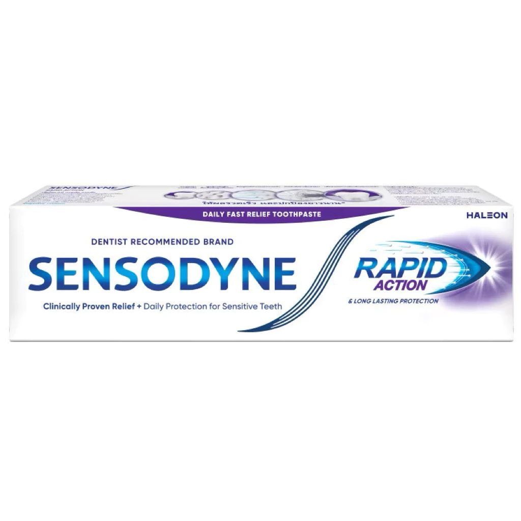 SENSODYNE rapid action 100g ยาสีฟันข่วยบดอาการเสียวฟันอย่างรวดเร็ว ของใหม่หมดอายุปี 2027คะ