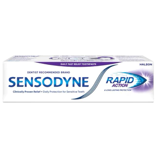 SENSODYNE rapid action 100g ยาสีฟันข่วยบดอาการเสียวฟันอย่างรวดเร็ว ของใหม่หมดอายุปี 2027คะ