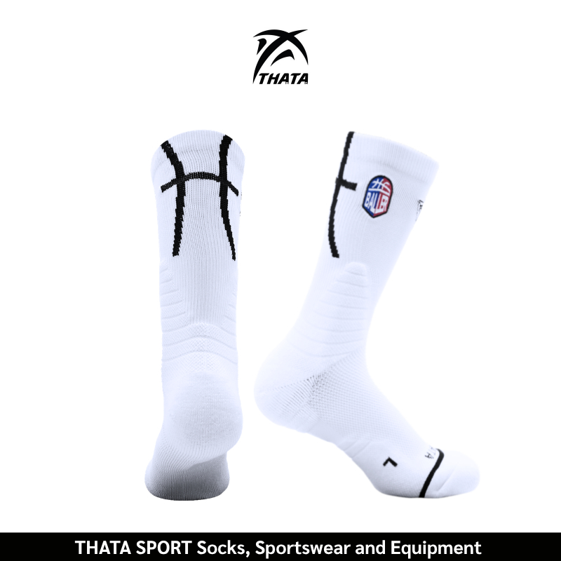 THATA Basketball Socks ถุงเท้าบาสเกตบอล รุ่น TOP BALLER Off White