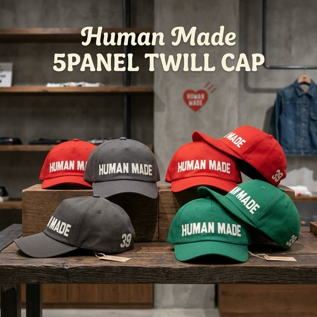 พร้อมส่งในไทย หมวก Human made รุ่นใหม่ 6PANEL TWILL CAP ของแท้จากญี่ปุ่น