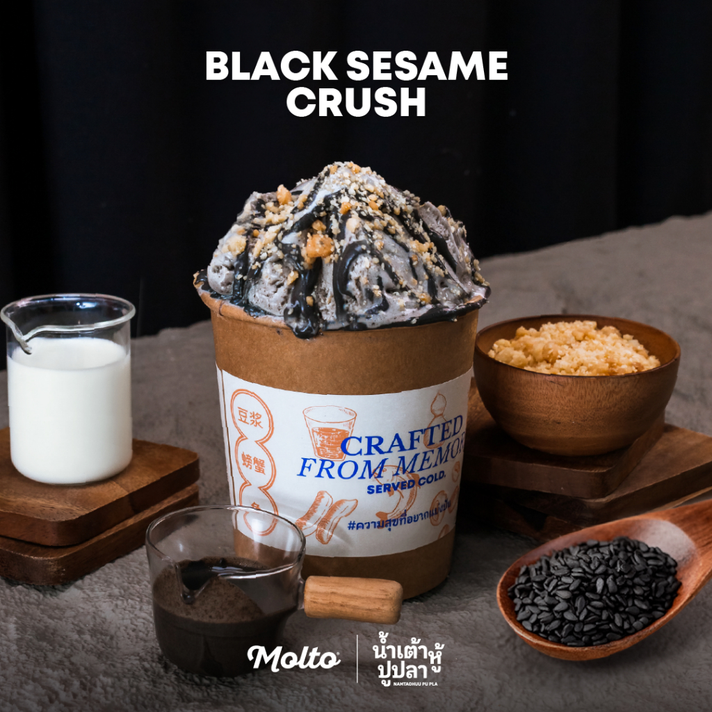 Molto x น้ำเต้าหู้ปูปลา ไอศกรีม ไอศกรีมน้ำเต้าหู้ตาลโตนด 16 ออนซ์  Ice-cream Soy milk & Palm Sugar Cloud 16oz
