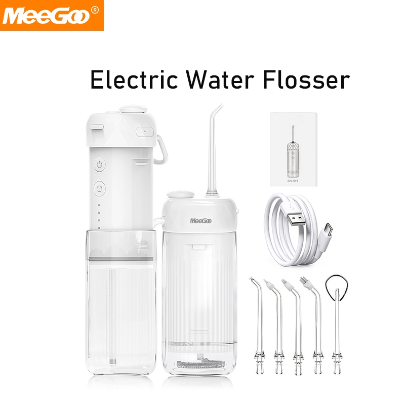 MeeGoo เครื่องล้างฟัน Water Flosser 200ML ไหมขัดฟันพลังน้ำ  กำจัดคราบพลัคตามซอกฟัน ไม่ทำร้ายฟัน