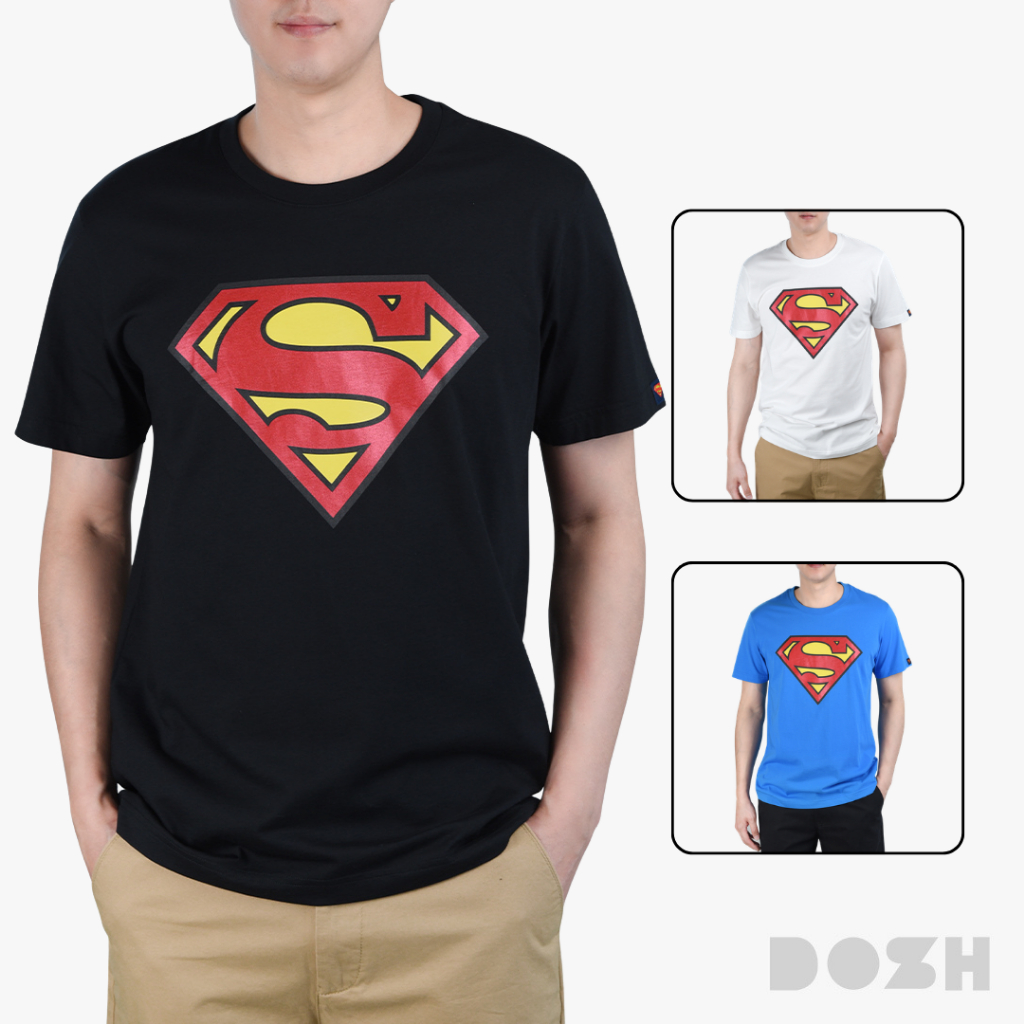 DOSH MEN'S T-SHIRTS SUPERMAN เสื้อยืดคอกลมผู้ชาย 3สี (ขาว-ดำ-ฟ้า) FSMT5198 (XS-XL)