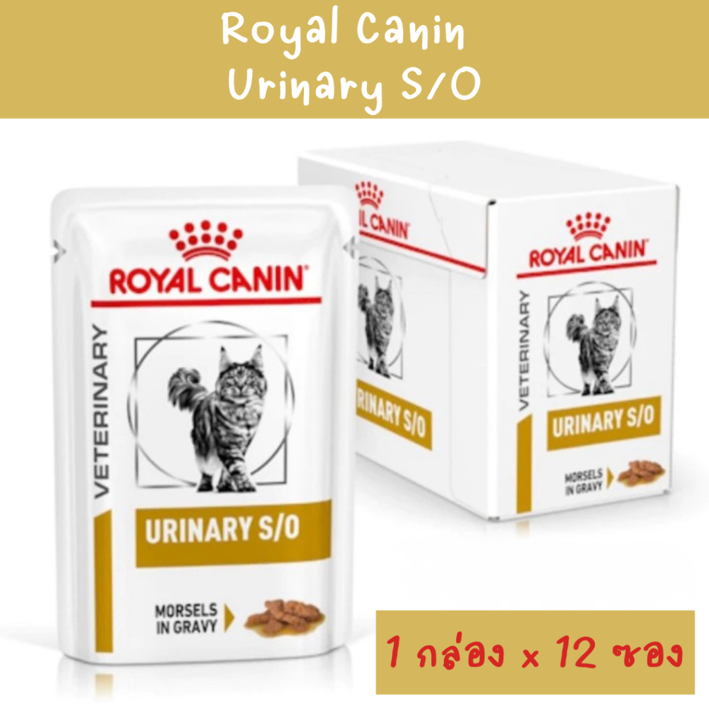 Royal canin Urinary S/O cat pouch 85 g อาหารสำหรับแมวโรคนิ่วแบบซอง 12 ซอง