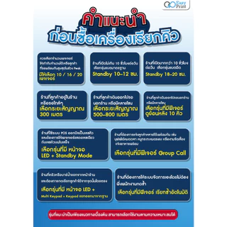 Easyprint เครื่องเรียกคิวไร้สาย เพจเจอร์เรียกคิวแบบไร้สาย Queue system Pager ฟรีสติ๊กเกอร์โลโก้ร้าน
