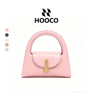 HOOCO กระเป๋า สำหรับผู้หญิง กระเป๋าถือสไตล์วินเทจ ล็อคคลาสสิก ดีไซน์เฉพาะตัว สะพายข้างได้ มินิมอลหรูหรา