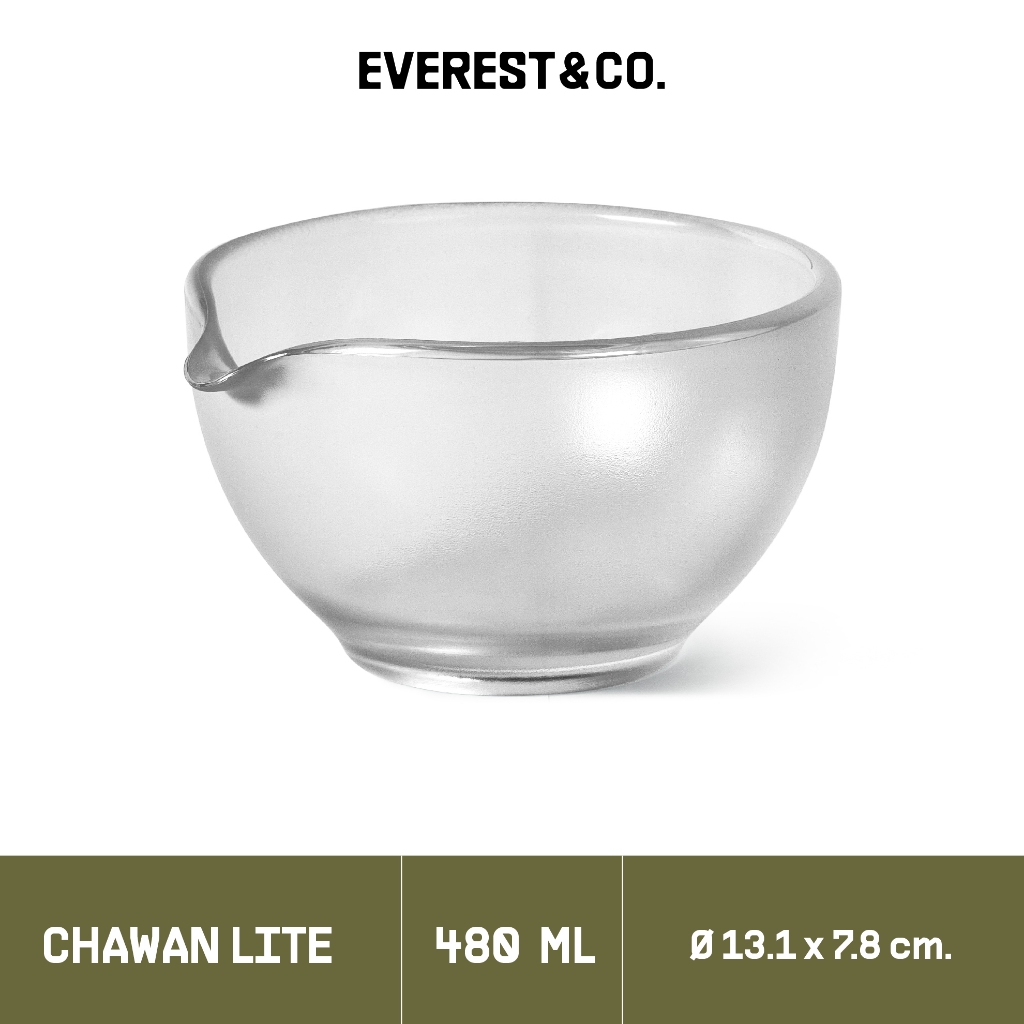 EVEREST&CO. ถ้วยชงชา ถ้วยตีมัทฉะ PC Food Grade ตกไม่แตก รุ่น CHAWAN LITE ขนาด 480 ml.