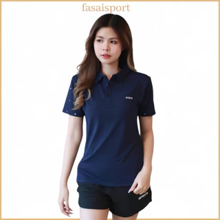 เสื้อโปโลsportsผู้หญิง รุ่นใหม่ ทรงสวย แขนลายจุด สวยเด่น - ผู้หญิง